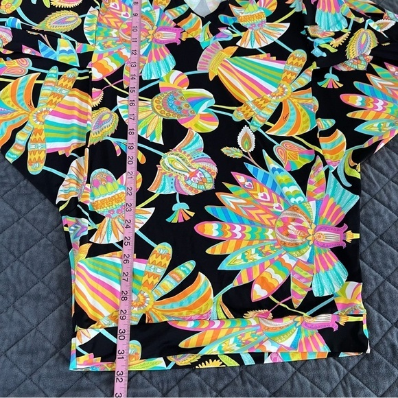 Trina Turk Cover Up Tunic Dress Women Small 6 Bikini Bottom Tahitian Floral B14 - Picture 5 of 13